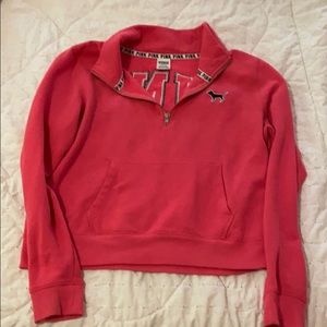 Pink quarter zip sweatshirt